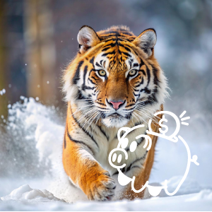 Un tigre en la nieve