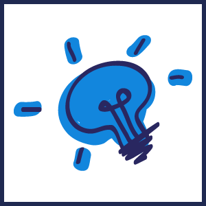 icono bombilla azul