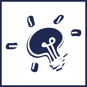 icono bombilla marino