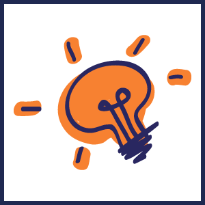 Icono bombilla naranja
