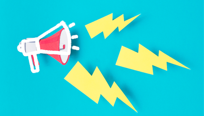 Clarificar Megáfono llamando la atención