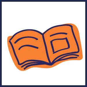 Icono lectura naranja