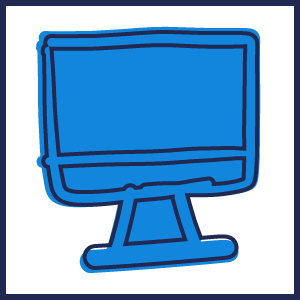 Icono Webinar azul