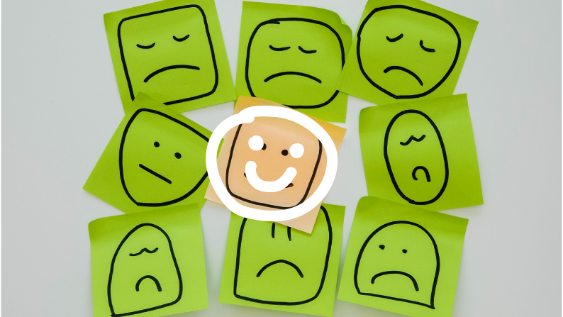 gestiónemocional imagen con varios iconos de caras expresando emociones