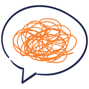 Icono pensamiento enredado