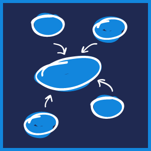 Icono mapa conceptual azul